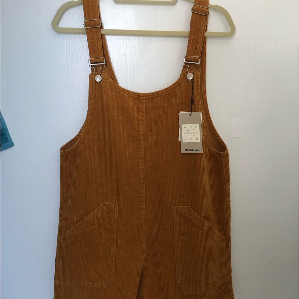 pull & bear corduroy short romper jumpsuit small